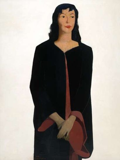 DELMOTTE, Marcel (1901-1984) «Le peignoir japonais» Huile sur toile Signée et datée...