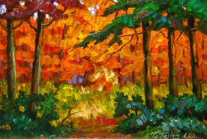 TATOSSIAN, Armand RCA (1948-) «Autumn morning» Huile sur toile Signée en bas à droite:...