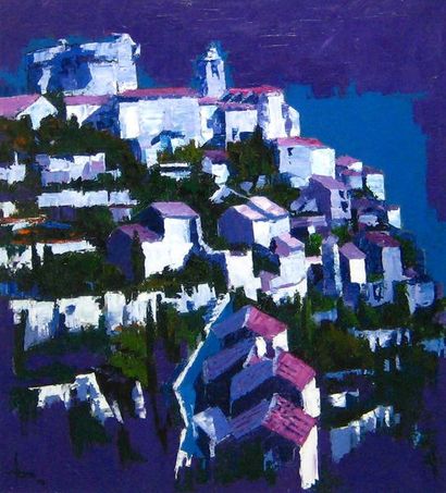 BROCHARD, René (1926-) «Gordes, Provence» Huile sur toile Monogrammée en bas à gauche:...