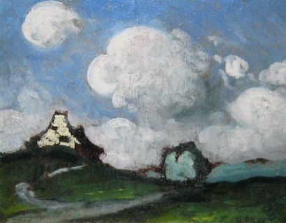 FORTIN, Marc-Aurèle ARCA (1888-1970) À l'aube de la tempête Huile sur carton Signée...
