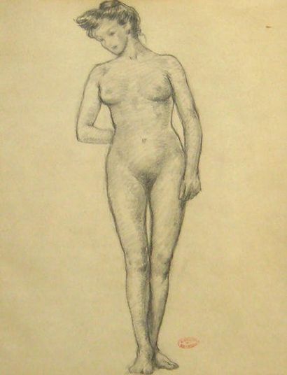 GAGNON, Clarence Alphonse RCA (1881-1982) «Études de nus» Crayon sur papier Estampe...