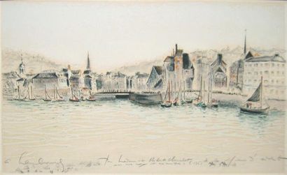 HAMBOURG, André (1909-1999) Le port Lithographie Signée en bas à gauche: A. Hambourg...