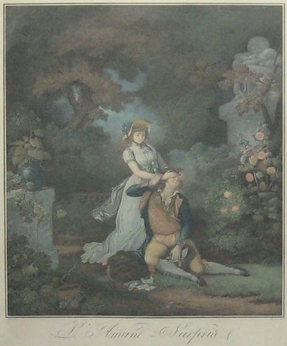 SCHALL, Jean-Frederic (1752-1825) «L'amant surpris» Lithographie Gravée par Charles...