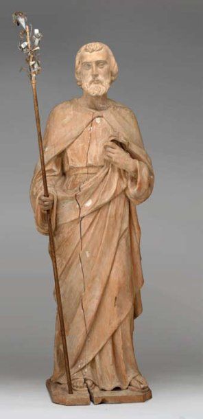 JOBIN, Louis (1845-1928) Saint Joseph Sculpture sur bois Circa 1914-1916 Saint Joseph...