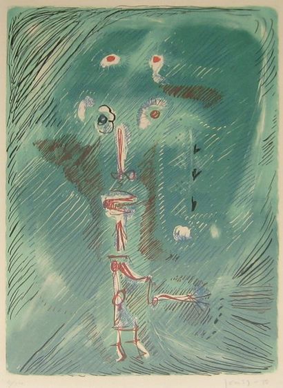 JORN, Asger (1914-1973) Figure Lithographie Signée et datée en bas à droite: Jorn,...