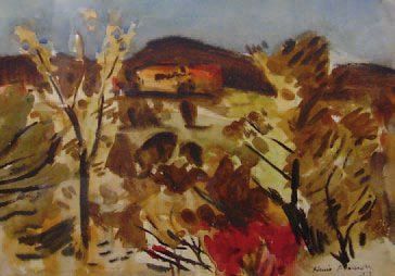 MASSON, Henri Léopold OSA CGP (1907-1996) Paysage d'automne Aquarelle sur papier...