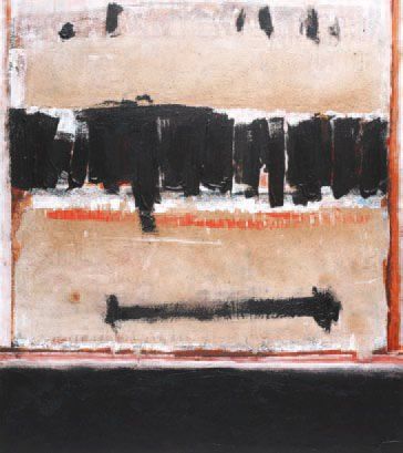 PENTZ, Donald (1940-) «Black bar» Acrylique et sable sur isorel Signé, titré et daté...