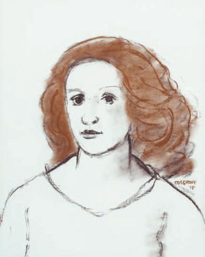 COSGROVE, Stanley Morel ARCA (1911-2002) Portrait d'Anne Pastel sur papier Signé...