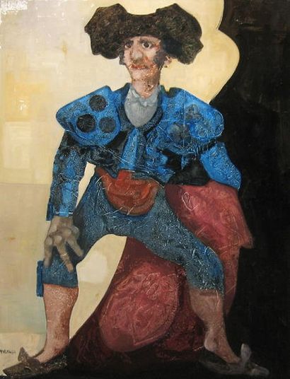 AMEZAGA GOMEZ, Raphael (1928-) Torero Huile sur toile Signée en bas à gauche : Amezaga...