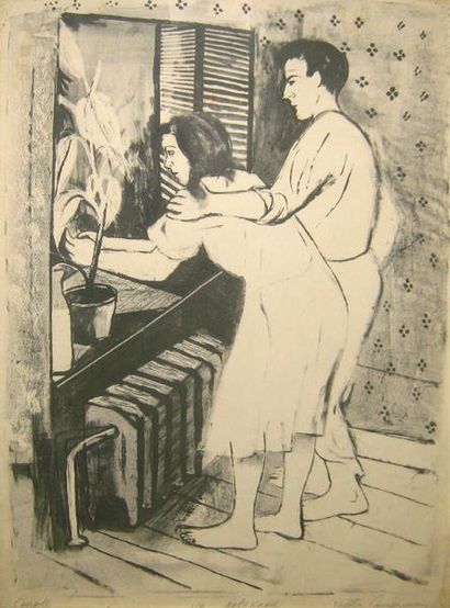 CAISERMAN-ROTH, Ghitta (1923-2006) «Couple» Lithographie Signée en bas à droite:...