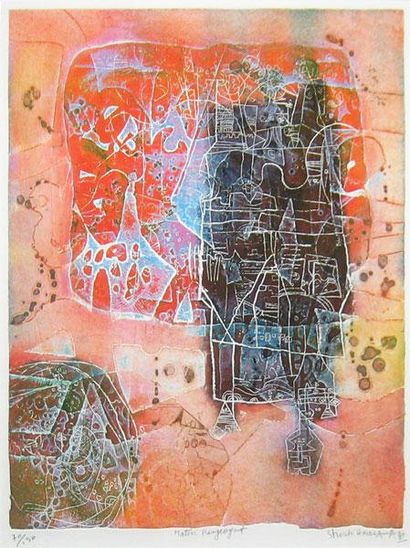 HASEGAWA, Shoichi (1929-) «Matin rougeoyant» Aquatinte Signée en bas à droite: Shoichi...