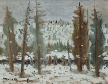 COSGROVE, Stanley Morel ARCA (1911-2002) Forêt Huile sur carton toile Signée en bas...