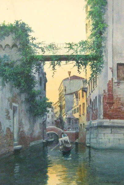 BENVENUTI, Eugenio (1881-1959) Venise Aquarelle Signée en bas à droite: E. Benvenuti...