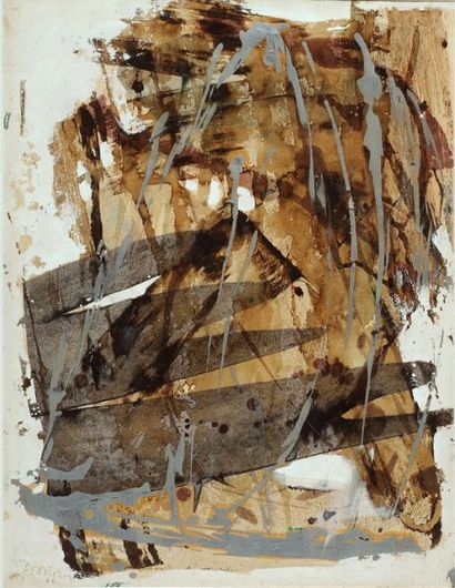 FERRON, Marcelle RCA (1924-2001) Abstraction Huile et aquarelle sur papier Signée...
