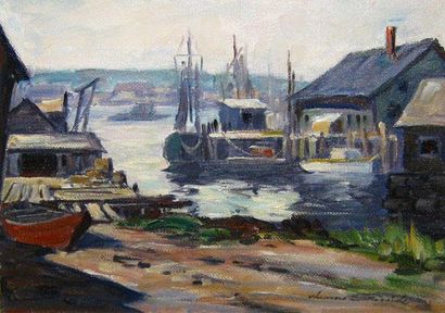 GARSIDE, Thomas Hilton (1906-1980) «Cape Cod» Huile sur toile Signée en bas à droite...