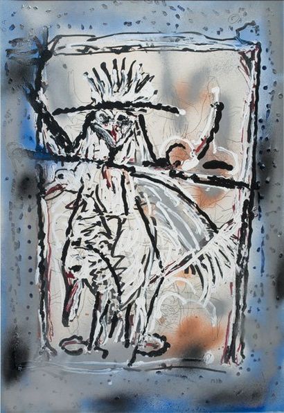 RIOPELLE, Jean-Paul RCA (1923-2002) «Les oies sauvages» Acrylique sur papier marouflé...