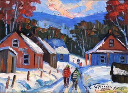 TATOSSIAN, Armand RCA (1948-) «Sacré-Coeur-de-Marie, Québec» Huile sur toile Signée...