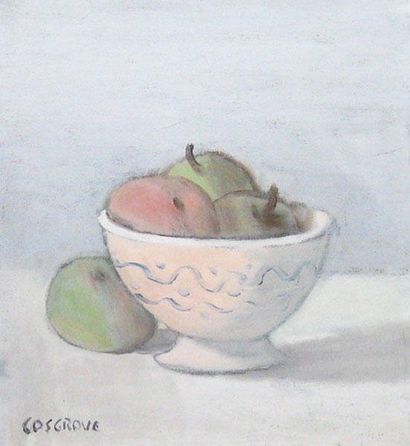 COSGROVE, Stanley Morel (1911-2002) Nature morte aux pommes Huile sur carton-toile...