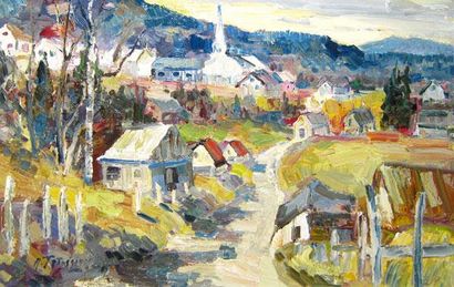 TATOSSIAN, Armand RCA (1948-) Village Huile sur toile Signée en bas à gauche: A....