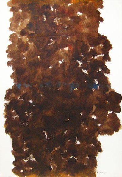 TOUPIN, Fernand (1930-2009) Composition en brun Aquarelle sur papier Signée et datée...