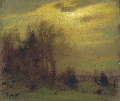 SUZOR-CÔTÉ, Marc-Aurèle de Foy (1869-1937) «Paysage d'automne» Pastel sur carton...