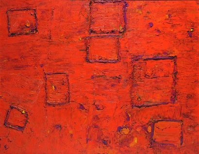 EWEN, Patterson (1925-2002) Abstraction orange Huile sur toile Circa 1962 Orange...