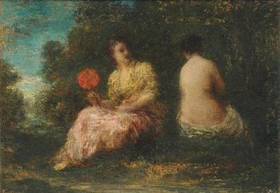 FANTIN-LATOUR, Henri Théodore (1836-1904) «Rêverie» Huile sur toile Signée en bas...
