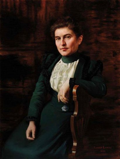 LAROSE, Ludger (1865-1915) Portrait de Valentine Labelle Grignon Huile sur toile...