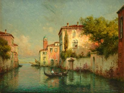 BOUVARD, Antoine (1870-1955) BOUVARD, Antoine (1870-1955) Gondole sur le canal, Venise...