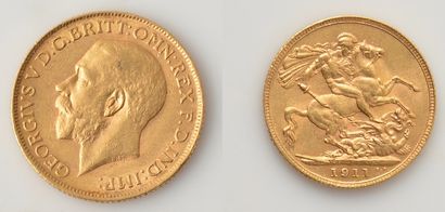 OR - SOUVERAIN - 1911 Un souverain en or du Royaume-Uni de 1911. L'avers à l'effigie...