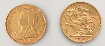 OR - SOUVERAIN - 1898 Un souverain en or du Royaume-Uni de 1898. L'avers à l'effigie...