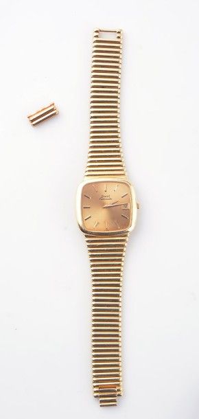 PIAGET - OR 18K Bracelet-montre d'homme en or jaune 18K, mouvement mécanique, cadran...