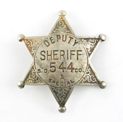 Belle ETOILE de poitrine américaine de DEPUTY SHERIFF - Ca 1900 Belle ETOILE de poitrine...