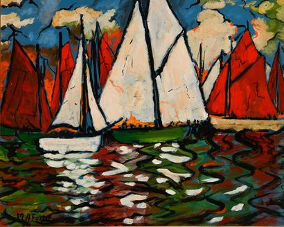 FORTIN, Marc-Aurèle (1888-1970) FORTIN, Marc-Aurèle (1888-1970)

"Barques au Bassin...