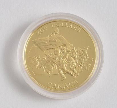 null 200$ CANADIEN - OR 22K - 1990 *Pièce Canadienne de 200$ en or 22K (composée...