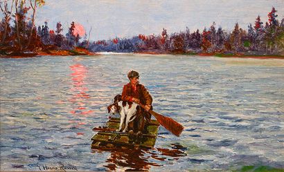 RUSSEL, George Horne (1861-1933) RUSSEL, George Horne (1861-1933) "Hunter and Dog...