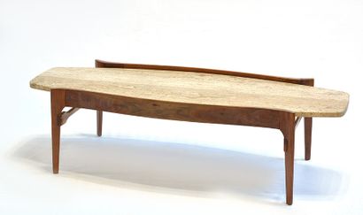 SCHAEFER, Bertha (1895-1971) SCHAEFER, Bertha (1895-1971) Table basse en noyer et...