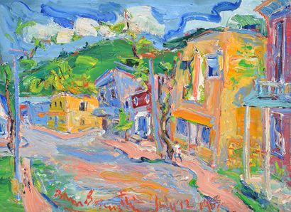 BORENSTEIN, Samuel (1908-1969) BORENSTEIN, Samuel (1908-1969) "Street in Ste. Agathe....