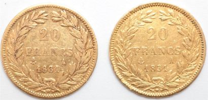 null Louis Philippe I (1830-1848). 20 Francs or 1830 A Paris.
2 ex. 6,32 et 6,43...