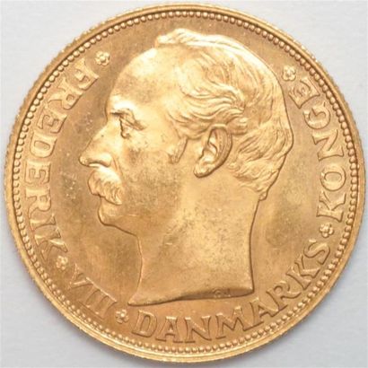 null Danemark. Frederic VIII (1906-1912). 20 Couronnes or 1908. 8,97 g. Sup.