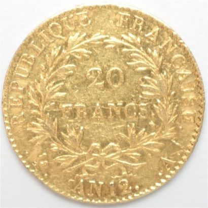 null Consulat (1799-1804). Autre ex. An 12 A Paris. 6,44 g. début de fissure du coin...