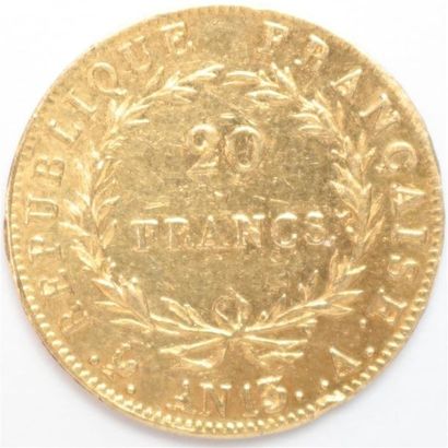 null Premier Empire (1804-1814). 20 Francs or An 13 A Paris. 6,44 g. Infime choc...