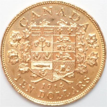 null Canada. 10 Dollars or 1914. 16,74 g. TTB