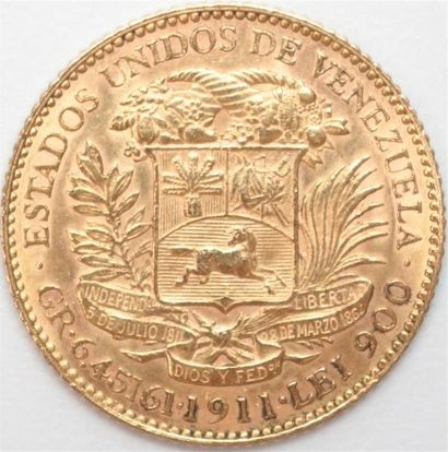 null Venezuela. 20 Bolivares or 1911. 6,46 g.
TTB/Sup.