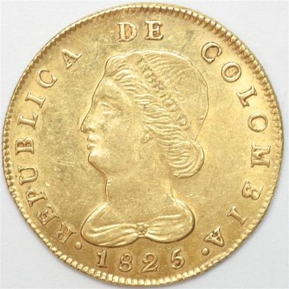 null Colombie. République. 8 Escudos or 1825 S JF. Bogota. 27 g. Sup.