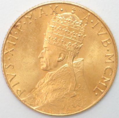 null Etat du Vatican. Pie XII (1939/58). 100 Lires or 1950. Rome IVB. 5,20 g. Su...