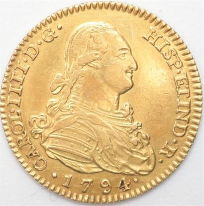 null Espagne. Charles III (1759-1788). 2 Escudos or 1794 Madrid MF. 6,74 g. 
TB/...