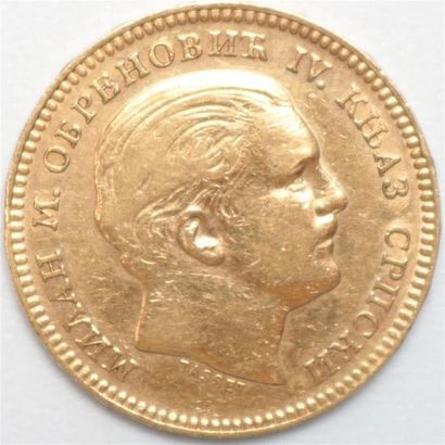 null Serbie. Milan I. 20 Dinars 1879 A Paris. 6,45 g. TTB