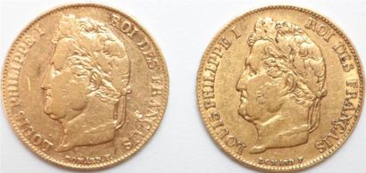 null Louis Philippe I (1830-1848). 20 Francs 1841 A Paris. 2 ex. 6,42 et 6,42 g....