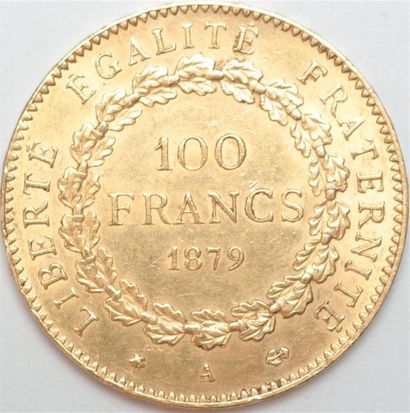 null Troisième République (1871-1940). 100 Francs au génie 1879 A Paris. 32,32 g....